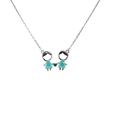 Colar de prata 2 meninos