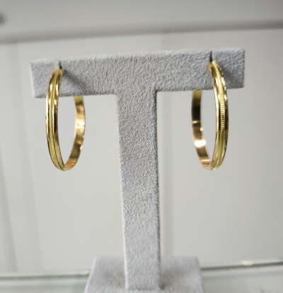 Argolas de Ouro com Serrilha