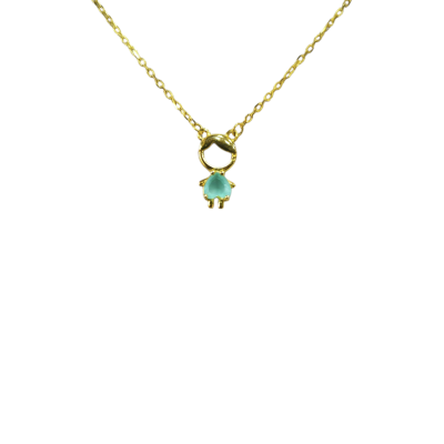 Colar de prata dourada menino