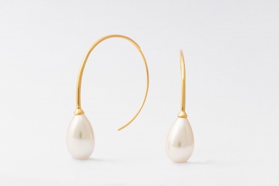 Brincos Majorica Elixa Dourado