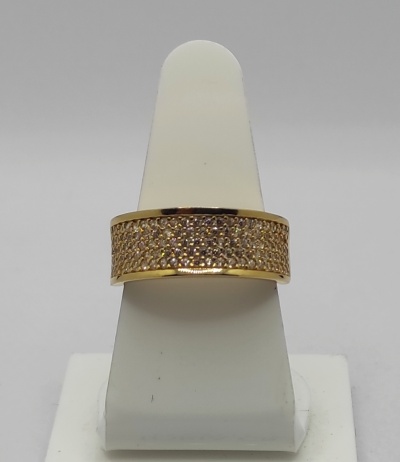 Anel de ouro com zircónias