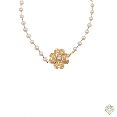 Colar Pérolas e Prata Saudade