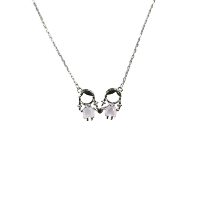 Colar de prata 2 meninas