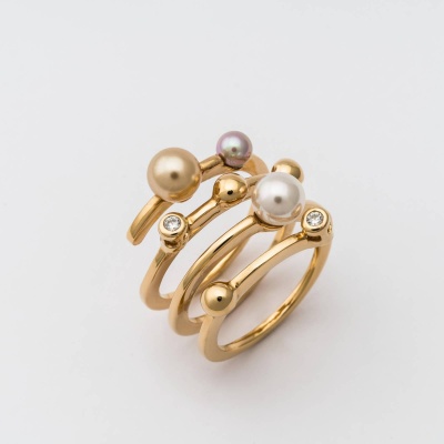 Anel de prata Majorica Planet