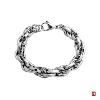 Pulseira Hassu Aço Senhora  Trança