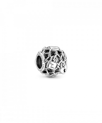 Conta Pandora Chain Links Padlock