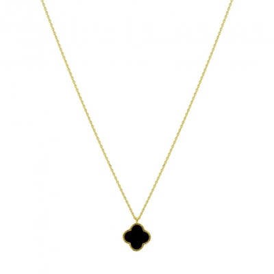 Colar Trevo Onix Preto