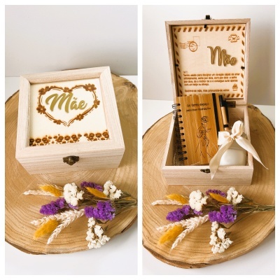 Caixa Bloco de Notas e Vela Aromática