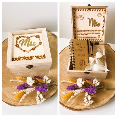 Caixa Bloco de Notas e Vela Aromática