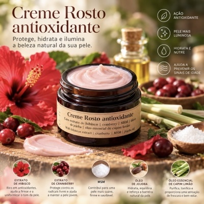 Creme Rosto antioxidante Cranberry