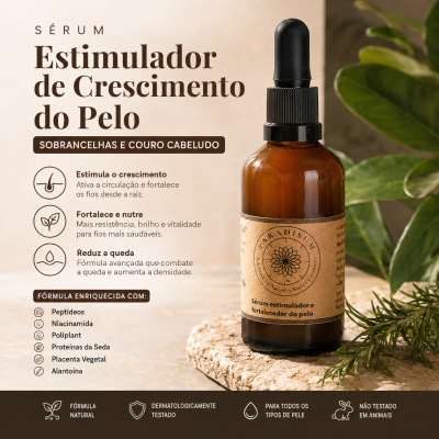 Sérum Estimulador de Crescimento do Pelo – Sobrancelhas e Couro Cabeludo