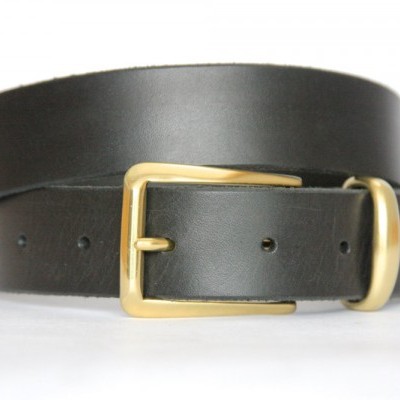 Black leather belt
