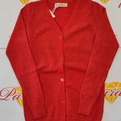 Casaco de malha de menina com brilhantes