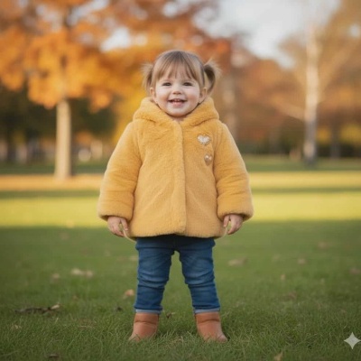 Casaco de Pelo Menina com carapuço