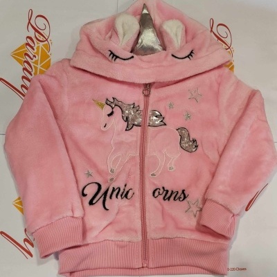 Casaco de Menina Unicórnio com Pelo
