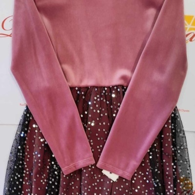 Vestidos de Manga cumprida com Tule de Brilhantes