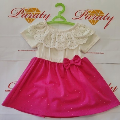 Vestido manga curta 9 meses aos 36 meses