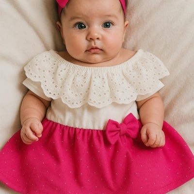 Vestido manga curta 9 meses aos 36 meses