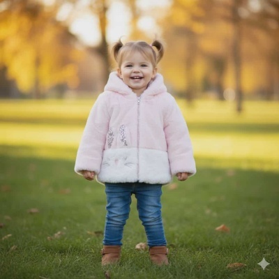 Casaco de Pelo Menina com carapuço