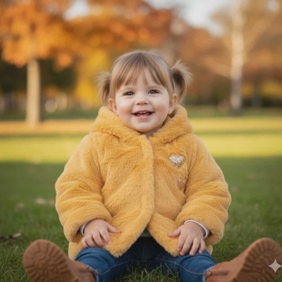 Casaco de Pelo Menina com carapuço