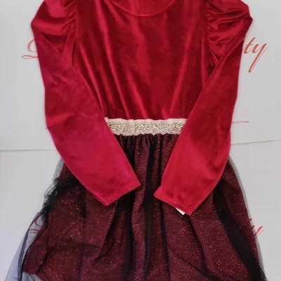 Vestidos de Manga cumprida com Tule de Brilhantes