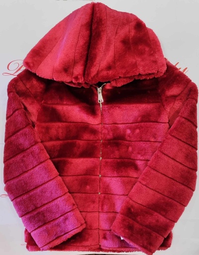 Casaco de Pelo com capuz menina 4 anos aos 14 anos
