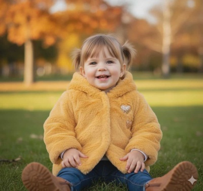 Casaco de Pelo Menina com carapuço