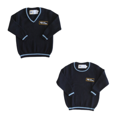 Pullovers de risca azul