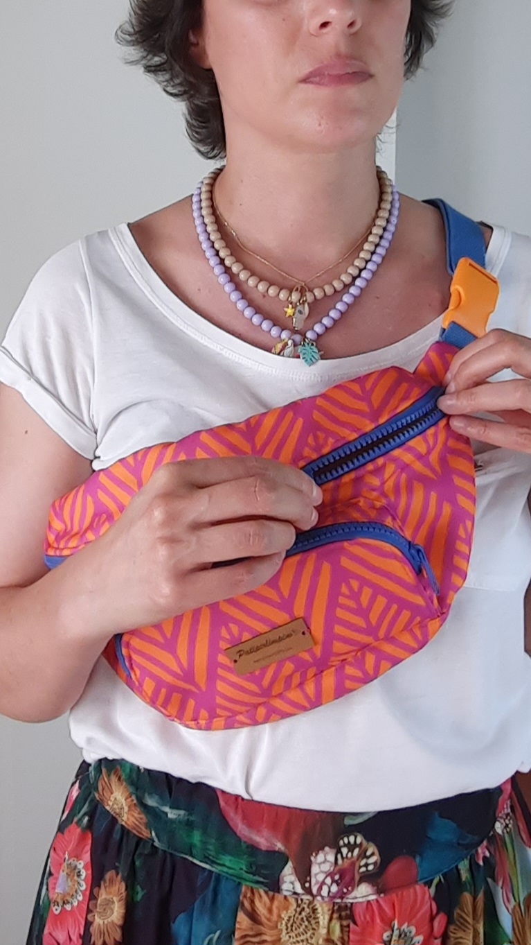 Bolsa de cintura rosa e laranja Bolsa de cintura rosa e laranja