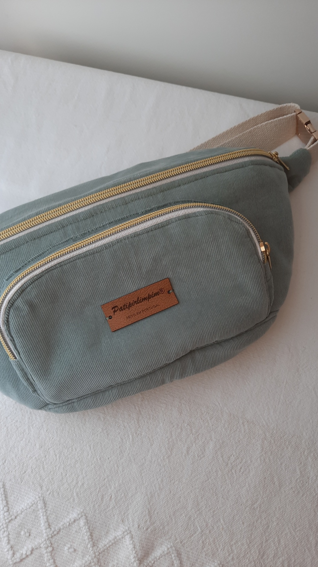 Bolsa de cintura flores verde Bolsa de cintura flores verde