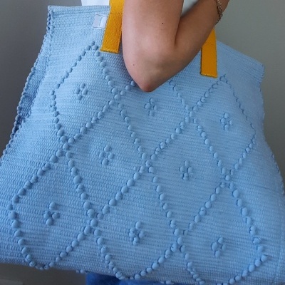 Toalha de praia «Alma de Portugal» azul claro e amarelo