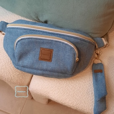 Bolsa de cintura fazenda azul