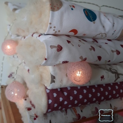 Mantinhas  em tecido de algodão e borreguinho