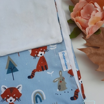 Mantinha Raposinhas azul