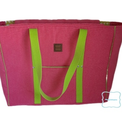 Saco XL em lona rosa forte