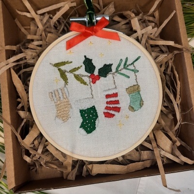 Bordado Botas de Natal