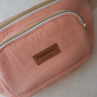 Bolsa de cintura flores salmão