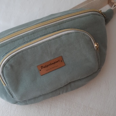 Bolsa de cintura flores verde