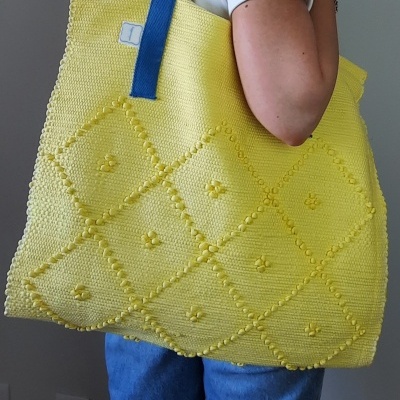 Toalha de praia «Alma de Portugal» amarelo e azul