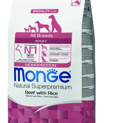 MONGE CÃO ADULTO- VACA & ARROZ- 2,5Kg