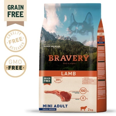BRAVERY -CÃO ADULTO MINI- CORDEIRO -2Kg