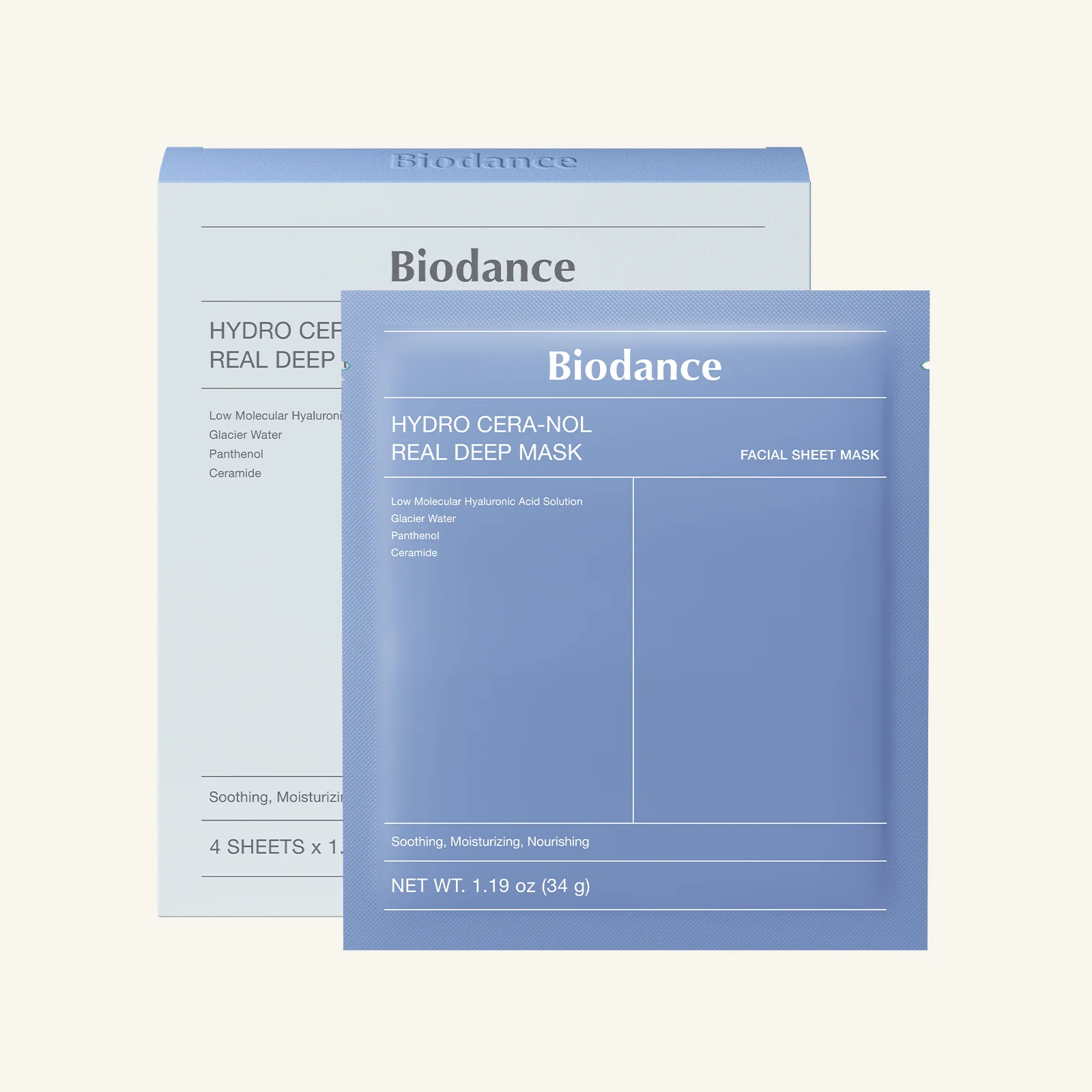 Biodance - Hydro Cera-Nol Real Deep Mask, 34g x 4 unidades Biodance - Hydro Cera-Nol Real Deep Mask, 34g x 4 unidades