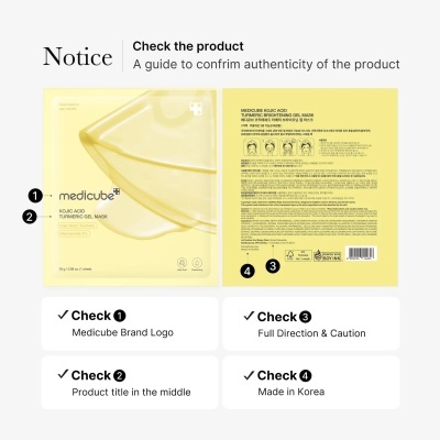 Medicube – Kojic Acid Turmenic Brightening Gel Mask, 4 máscaras