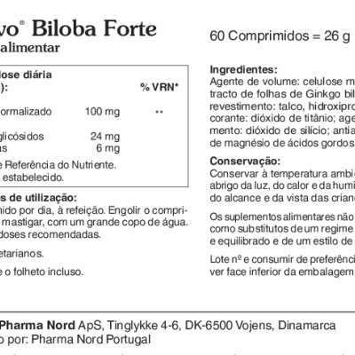 BioActivo Biloba Forte 60 comprimidos