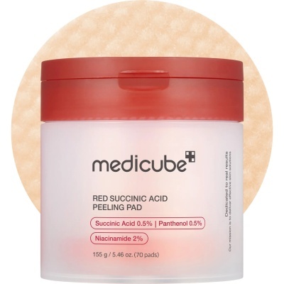 Medicube – Red Succinic Acid Peeling Pad, 70 pads / 155g