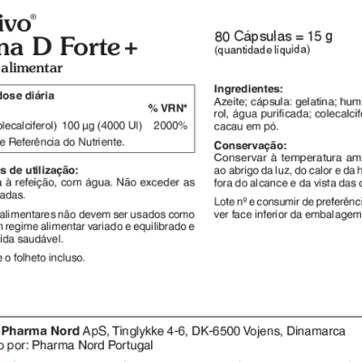 BioActivo Vitamina D Forte + 80 cápsulas