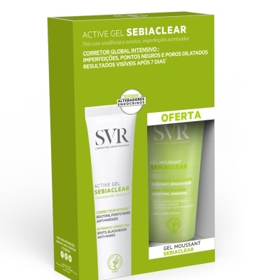 SVR Sebiaclear Active Gel 40ml + Gel moussant 55ml Coffret