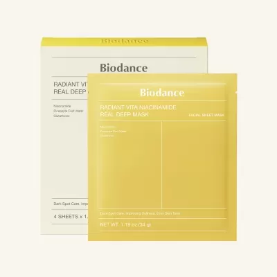 Biodance - Radiant Vita Niacinamide Real Deep Mask 1Box, 34g x 4 unidades
