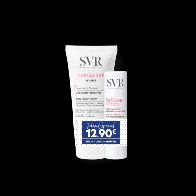 SVR Topialyse Creme de Mãos 2x50ml + Stick Labial 4g
