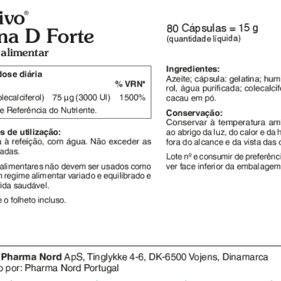 BioActivo Vitamina D Forte 75 µg 80 cápsulas